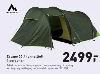Intersport Escape 30.4 tunnelltelt 4 personer tilbud