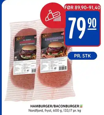 Rema 1000 Hamburger/Baconburger tilbud