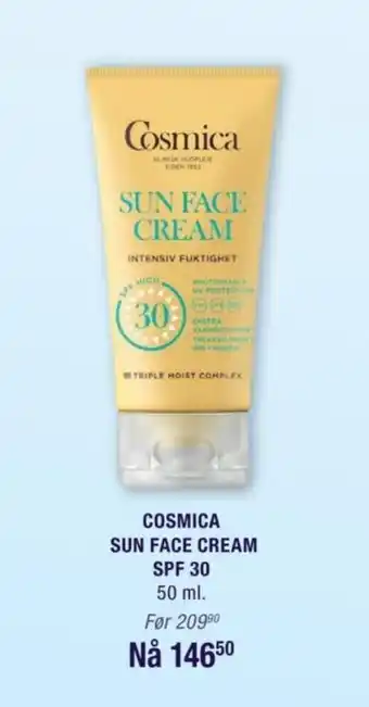 Ditt Apotek Cosmica sun face cream SPF 30 tilbud