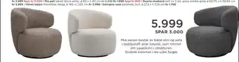 Møbelringen Mia-serien består av både stol og sofa i teddystoff, eller bouclé, som minner om saueskinn i strukturen. Stolene kommer i tre tilbud