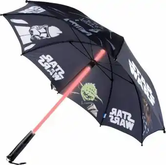 Importpris Star wars paraply med lyssverd tilbud