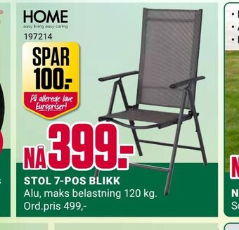 Europris Stol 7-pos blikk tilbud