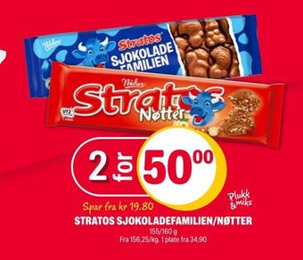 Coop Extra Stratos sjokoladefamilien/nøtter tilbud
