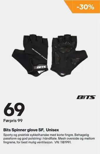 XXL Sport Bits Spinner glove SF, Unisex tilbud
