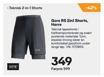 XXL Sport Gore R5 2in1 Shorts, Herre tilbud