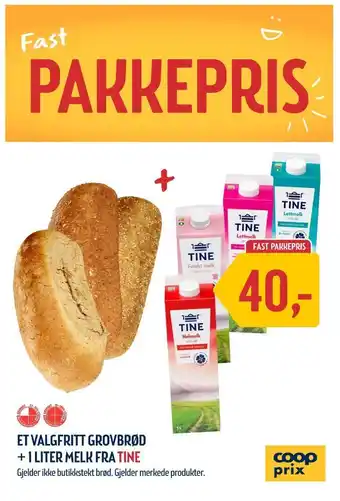 Coop Prix Tine helmelk tilbud