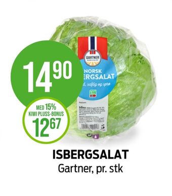 Kiwi Gartner isbergsalat tilbud