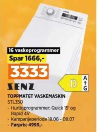 POWER Senz vaskemaskin tilbud