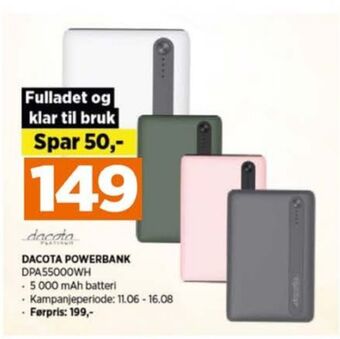 POWER Dacota powerbank tilbud