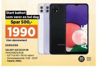 POWER Samsung galaxy a22 mobiltelefon tilbud