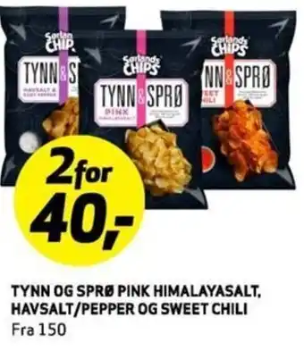 Bunnpris Tynn Og Sprø Pink Himalayasalt , Havsalt / Pepper Og Sweet Chili tilbud