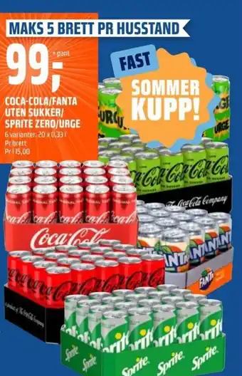 Coop Obs Coca-cola/fanta uten sukker/sprite zero/urge tilbud