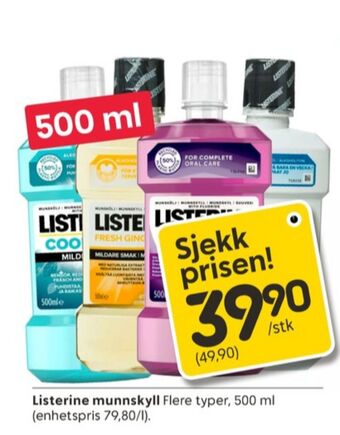 Rusta Listerine munnskyll tilbud