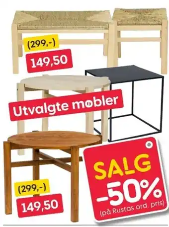 Rusta Utvalgte Møbler tilbud