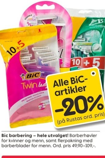 Rusta Alle Bic Artikler tilbud
