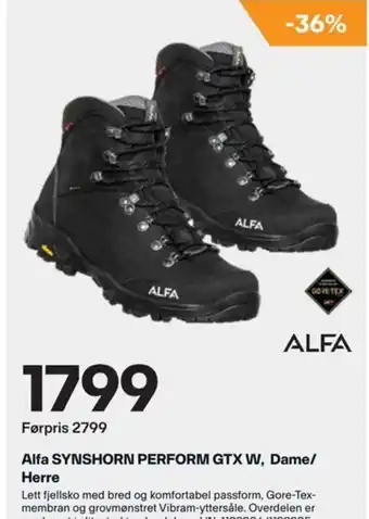 XXL Sport Alfa Synshorn Perform Gtx W, Dame/ Herre tilbud