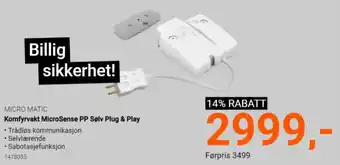 Elektroimportøren MICRO MATIC komfyrvakt microsense PP søv pluG & play tilbud