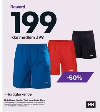 XXL Sport Helly Hansen Calshot Trunk Badeshorts, Herre tilbud