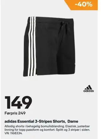 XXL Sport Adidas Essential 3-Stripes Shorts, Dame tilbud