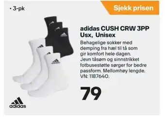XXL Sport Adidas Cush CRW 3PP Usx, Unisex tilbud