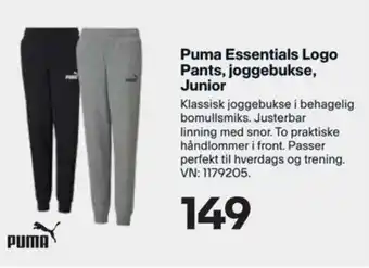 XXL Sport Puma Essentials Logo Pants, joggebukse, Junior tilbud