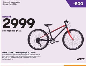 XXL Sport White XC 240 LTD 8s superlight 21, Junior tilbud