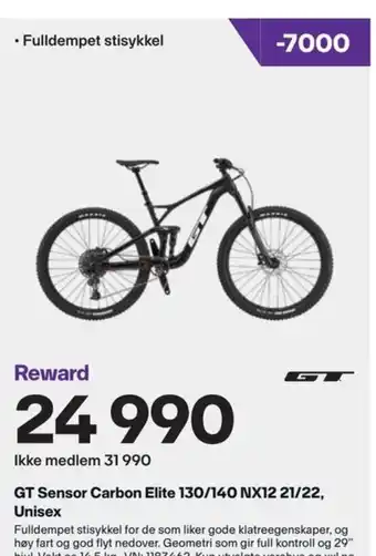 XXL Sport GT Sensor Carbon Elite 130/140 NX12 21/22, Unisex tilbud
