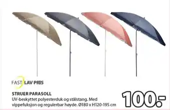 JYSK FAST LAV PRIS struer parasoll tilbud