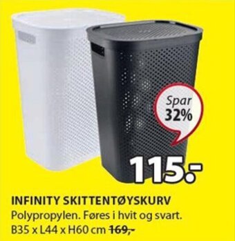 JYSK Infinity skittentøyskurv tilbud