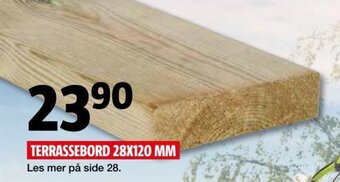 Bauhaus Terrassebord 28x120 mm tilbud