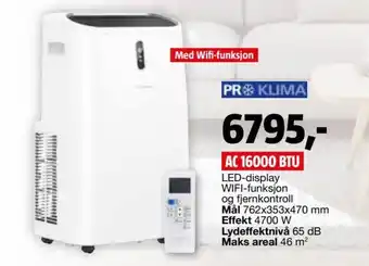 Bauhaus AC 16000 BTU tilbud