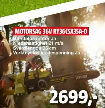 Bauhaus Motorsag 36V RY36CSX35A-O tilbud