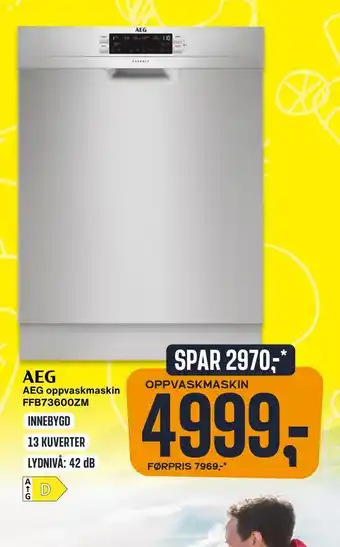 Skousen AEG oppvaskmaskin FFB73600ZM tilbud