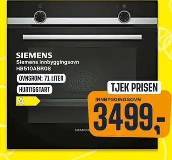 Skousen Siemens Indbygningsovn HB510ABROS tilbud