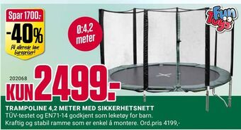 Europris Trampoline 4,2 meter med sikkerhetsnett tilbud