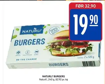 Rema 1000 Naturli' burgers tilbud