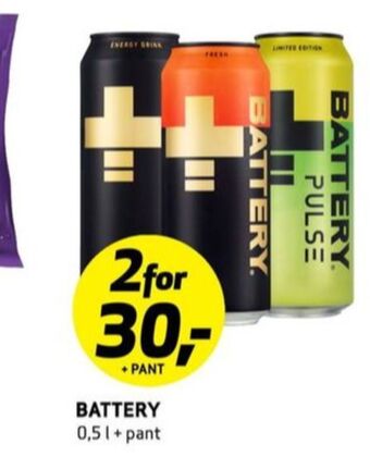 Bunnpris Battery energidrikk tilbud