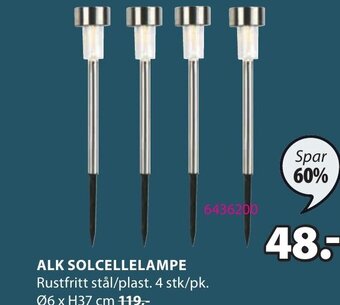 JYSK Alk Solcellelampe tilbud
