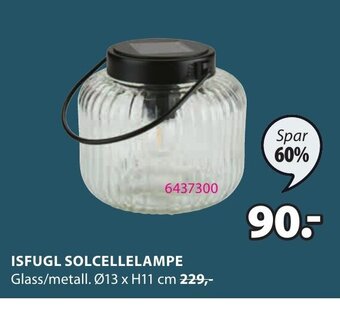 JYSK Isfugl Solcellelampe tilbud