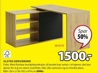 JYSK Ulsted Skrivebord tilbud