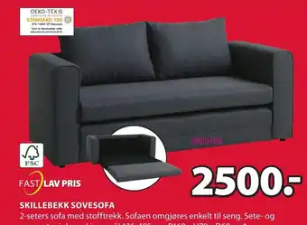 JYSK Fast Lav Pris Skillebekk Sovesofa tilbud