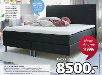 JYSK Dreamzone Gold C20 Kontinentalseng tilbud