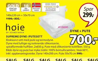 JYSK Høie Supreme Dyne-/Putesett tilbud