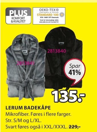 JYSK Lerum Badekåpe tilbud