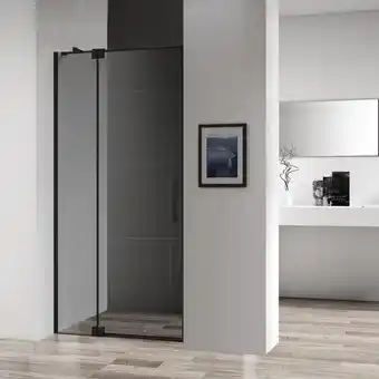 Megaflis Celeste amore front til dusjhjørne 100x200cm 8mm - høyre m/sikkerhetsfolie, sort tilbud