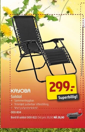 Jula Kayoba Solstol tilbud