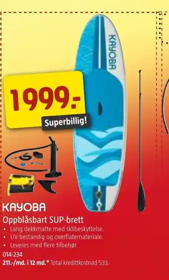 Jula Kayoba Opplåsbart SUP-Brett tilbud