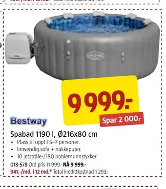 Jula Spabad 1190 l, Ø216 x 80 cm tilbud