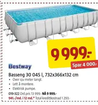 Jula Basseng 30 045 l, 732x366x132 cm tilbud