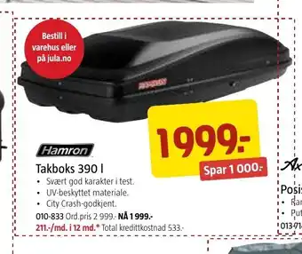 Takboks 390 l